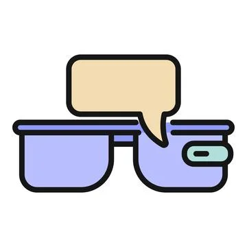 Smart glasses displaying speech balloon assistive technology Stock Illustration