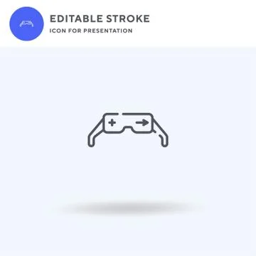 Smart Glasses icon vector, filled flat sign, solid pictogram isolated on white Illustrazione stock