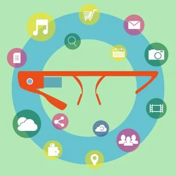 Smart glasses Illustrazione stock