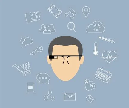 Smart glasses Stock Illustration