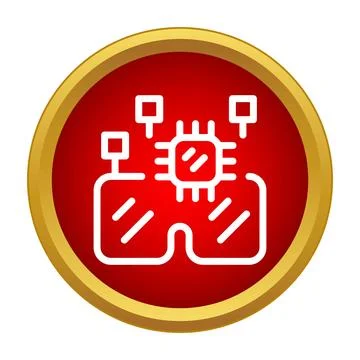 Smart glasses processor icon for augmented reality Ilustración de archivo