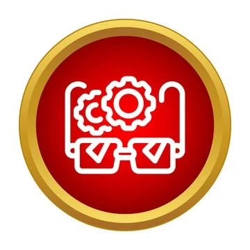 Smart glasses technology concept with gears icon Stock Illustration