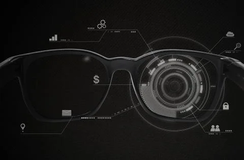 Smart glasses, VR virtual reality, and AR augmented reality technology Stock Photos