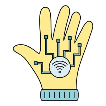 Smart glove with integrated wireless technology and sensors Stock Illustration