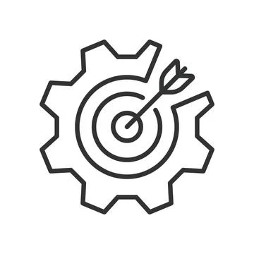 Smart Goal, icon in line design. Goal setting, Specific goals, Measurable goals Stock Illustration