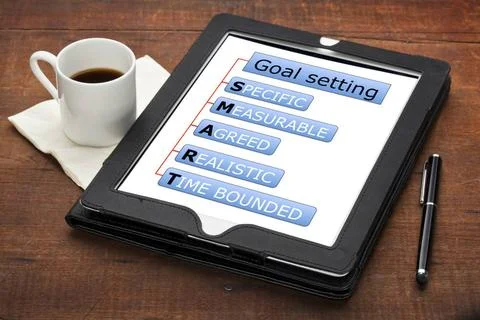  smart goal setting concept SMART (specific, measurable, agreed, realistic... Stock Photos