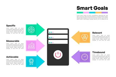 SMART Goals Concept with Server Rack and Arrow Icons Stock Illustration