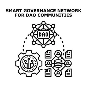 Smart governance network for dao communities Stock Illustration