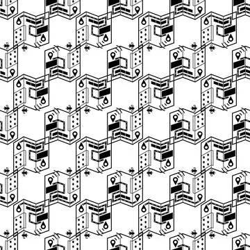 Smart gps route pattern seamless vector 스톡 일러스트