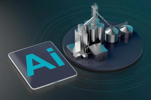 Smart grain processing plant イラスト素材