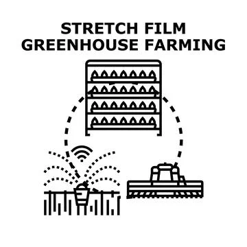 Smart greenhouse farming using stretch film technology Stock-Illustration