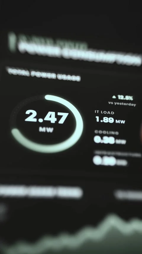 Smart Grid Capacity Planning Screen with Interactive Data Stock Footage 340560619