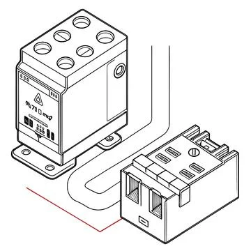 Smart Grid Components: Relay, Breaker, and Sensor Icon Stock Illustration
