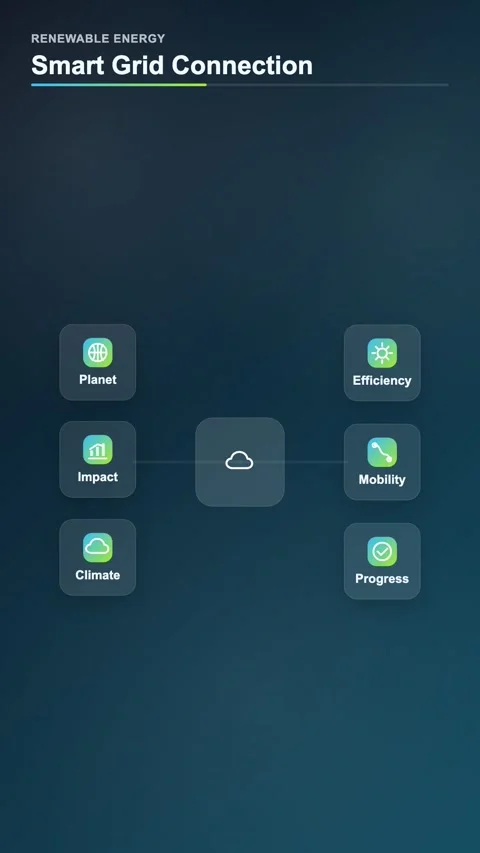 Smart Grid Connection Icon Animation Stock Footage 345158241