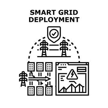Smart grid deployment technology concept vector Stock Illustration