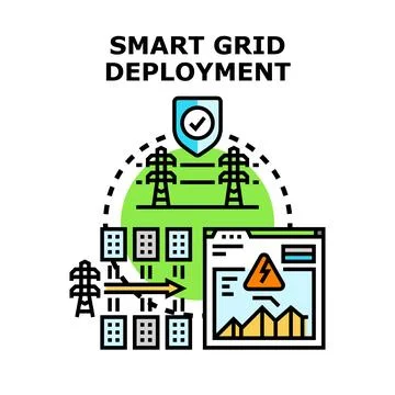 Smart grid deployment technology concept vector Stock Illustration