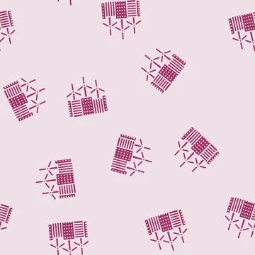 Smart grid energy glyph seamless pattern Stock Illustration