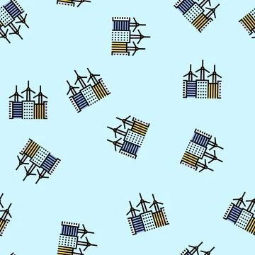 Smart grid energy vector seamless pattern Stock Illustration