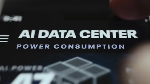 Smart Grid Forecasting Analytics Display with Interactive Data Video stock 340560428