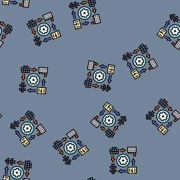 Smart grid industry vector seamless pattern 스톡 일러스트