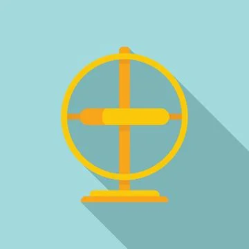 Smart gyroscope icon flat . Gyro accelerometer Stock Illustration