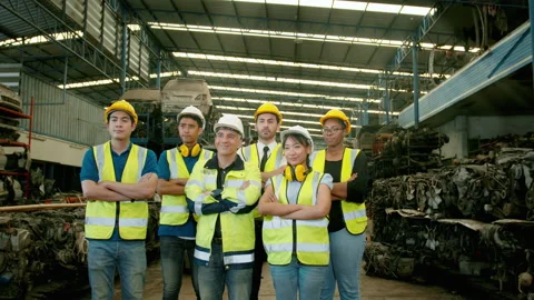 Smart Happy Engineer people are standing in heavy factory industry , people s Stock Footage 151345558