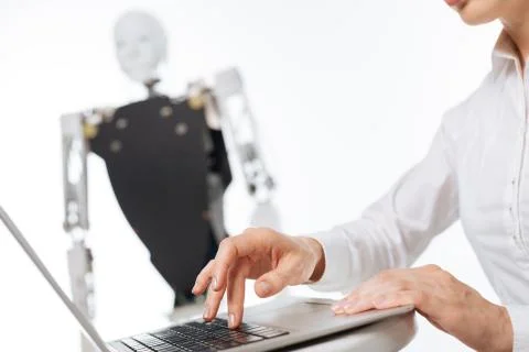 Smart hardworking scientist testing new settings in the Stock Photos