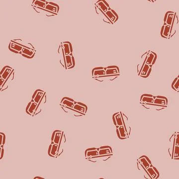 Smart headset augmented reality glyph vector seamless pattern Stock Illustration