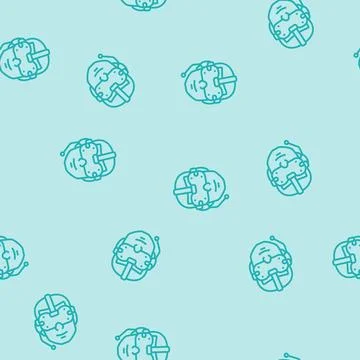 Smart headset augmented reality line seamless pattern イラスト素材
