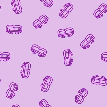 Smart headset augmented reality line vector seamless pattern Stock Illustration