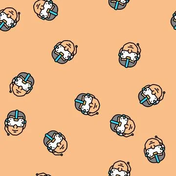 Smart headset augmented reality vector seamless pattern Stock Illustration