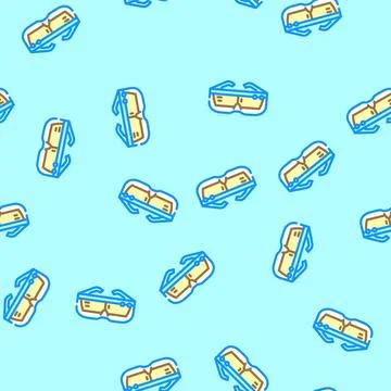 Smart headset augmented reality vector seamless pattern 库存插图