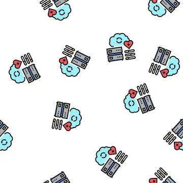 Smart healthcare vector seamless pattern Stock Illustration