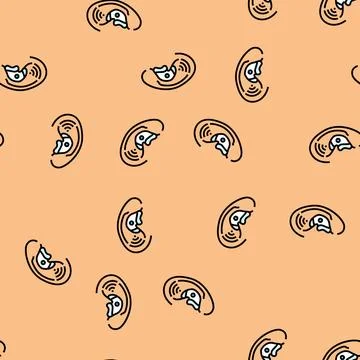 Smart hearing aid wearable vector seamless pattern Stock Illustration