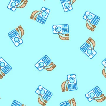 Smart hearing aid wearable vector seamless pattern Illustration