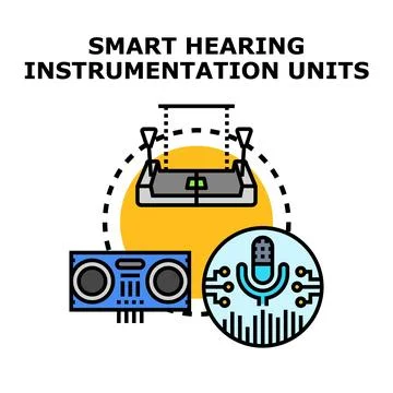 Smart hearing instrumentation units concept vector Stock Illustration