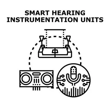 Smart hearing instrumentation units concept vector Stock Illustration