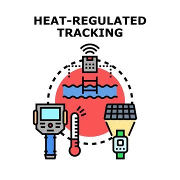 Smart heat regulated tracking system concept Stock Illustration