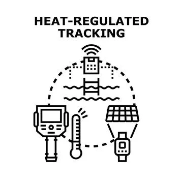 Smart heat regulated tracking system concept Stock Illustration