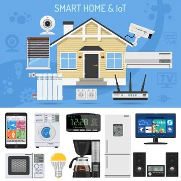 Smart Home and Internet of Things Stock Illustration
