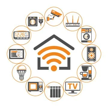 Smart Home and Internet of Things Stock Illustration