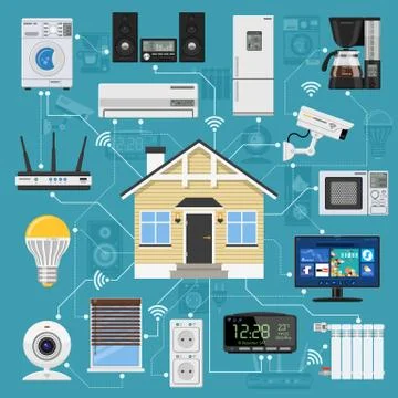 Smart Home and Internet of Things Stock Illustration