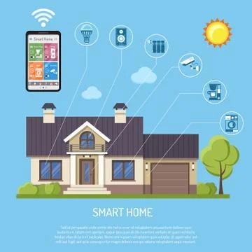 Smart Home and Internet of Things Stock Illustration