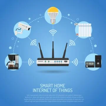 Smart Home and Internet of Things Stock Illustration