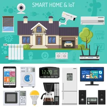 Smart Home and Internet of Things Stock Illustration