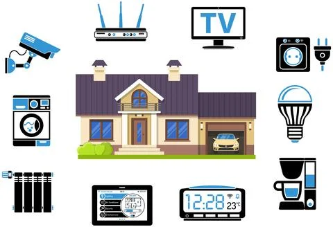 Smart Home and Internet of Things Stock Illustration