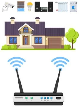 Smart Home and Internet of Things Stock Illustration
