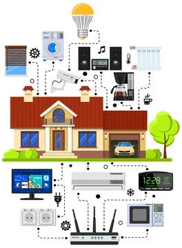 Smart Home and Internet of Things Stock Illustration