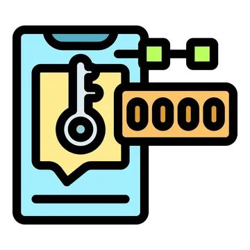Smart home app displaying temperature and password on smartphone Stockillustratie