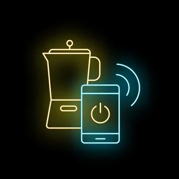Smart home appliance controlling with mobile application icon Stock Illustration